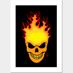 Skull on Fire Posters and Art